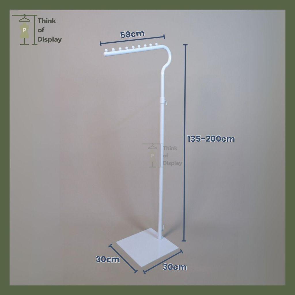 ราวโอใหญ่ ราวแขวนโชว์เสื้อผ้า สีขาว สีดำ รุ่นฐานเหลี่ยม ฐานกลมหนาพิเศษ - thumbnail 2