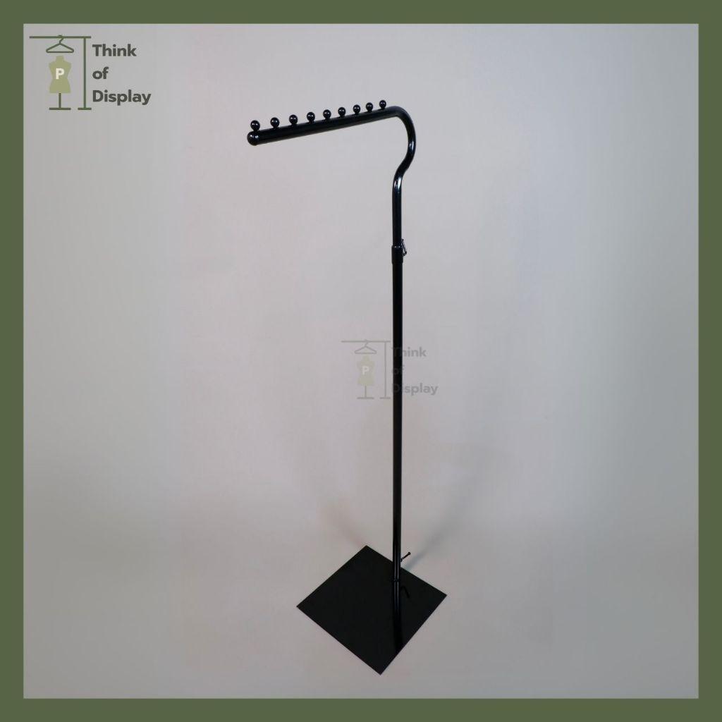 ราวโอใหญ่ ราวแขวนโชว์เสื้อผ้า สีขาว สีดำ รุ่นฐานเหลี่ยม ฐานกลมหนาพิเศษ - thumbnail 3