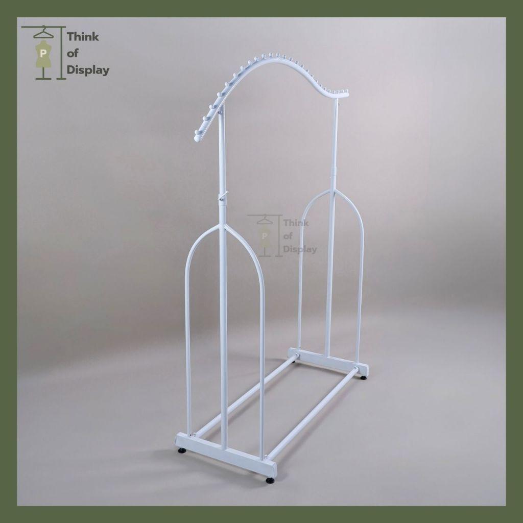 ราวโชว์เสื้อ ราวลูกคลื่น ราวไดโนเสาร์ สีขาว - thumbnail 3