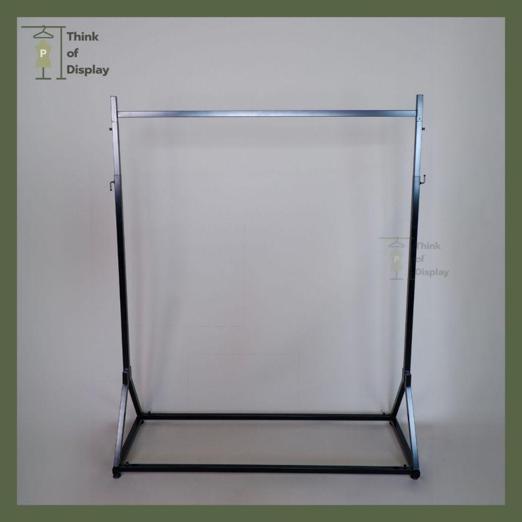 ราวแขวนเสื้อผ้า ราวเดี่ยวขาสามเหลี่ยม สีขาว สีดำ และสีทอง(ไม่รวมแขนเกี่ยว) - thumbnail 3