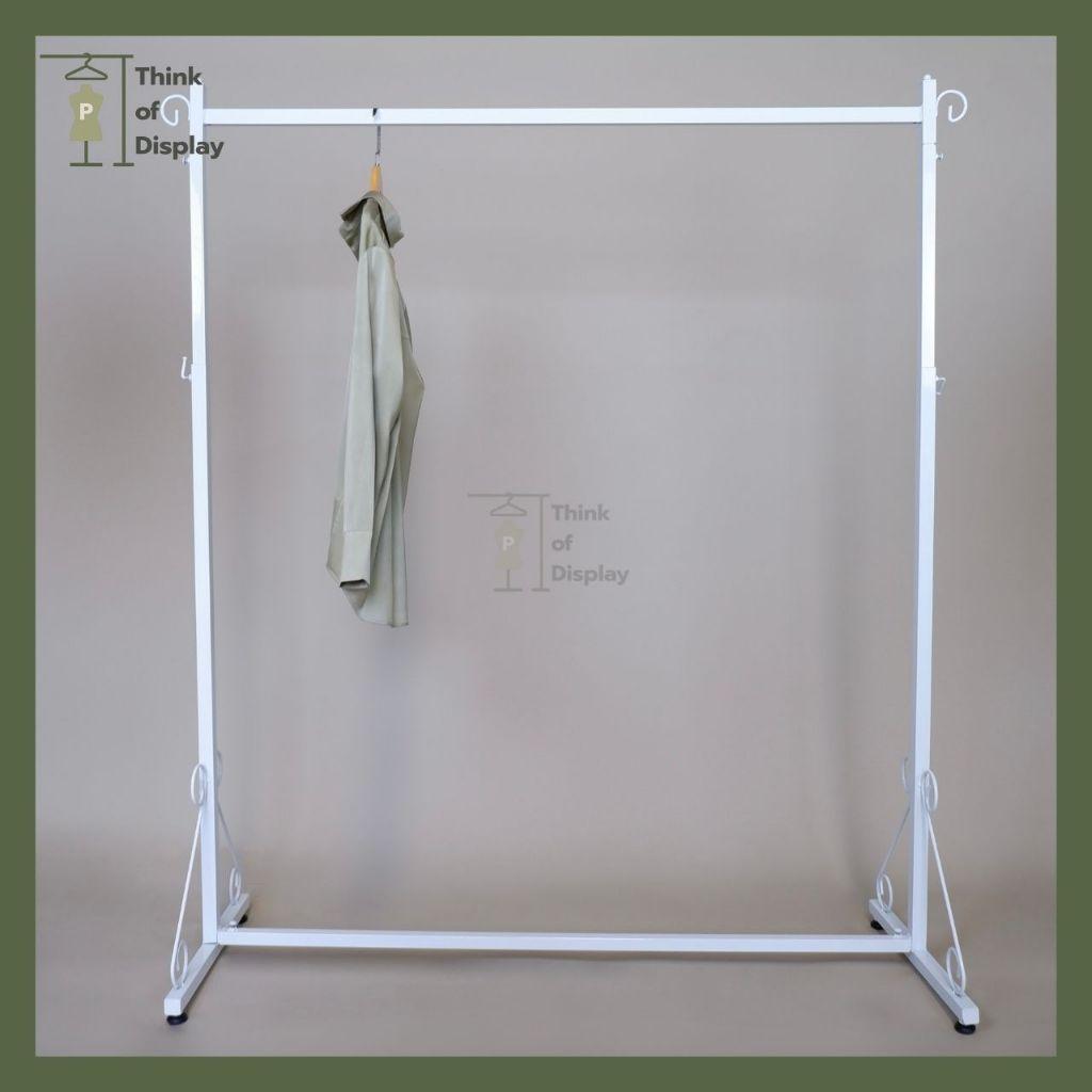 ราวแขวนเสื้อผ้า วินเทจ  รุ่นขาม้วน สีขาว สีดำ ยาว1เมตร /ยาว 1.2 เมตร - thumbnail 7