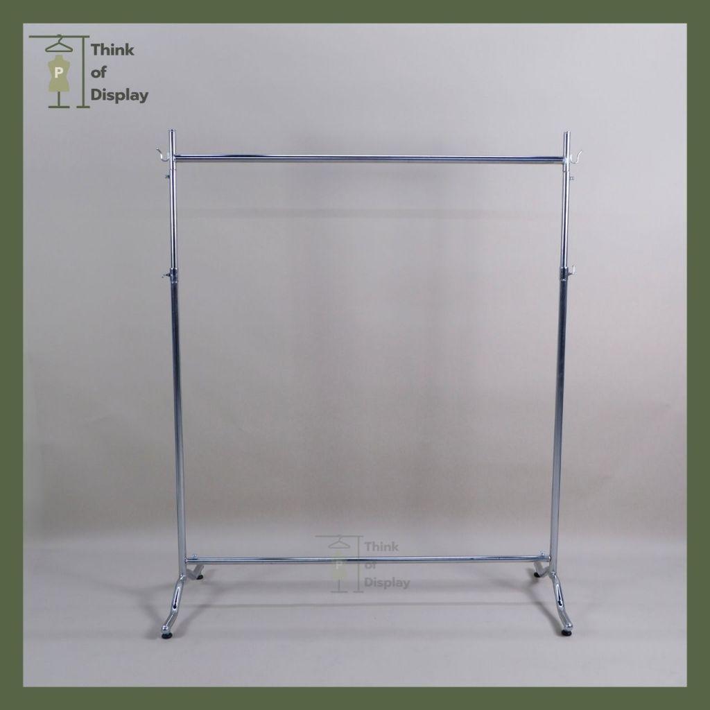 ราวแขวนเสื้อ ราวโชว์เสื้อ รุ่นขาปีกนก ยาว 100cm. และ 120cm. เหล็กชุบโครเมี่ยม - thumbnail 4