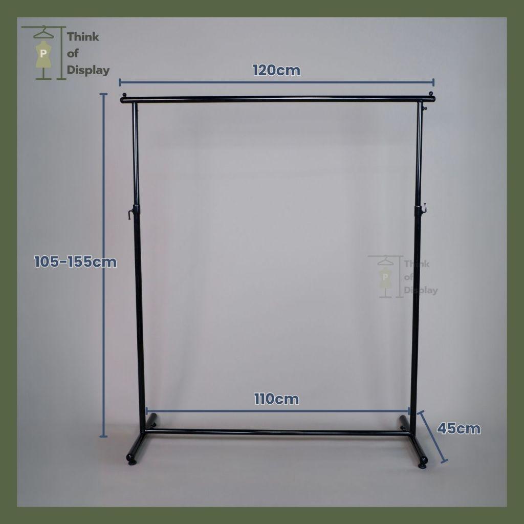 ราวแขวนเสื้อ ราวโชว์เสื้อ รุ่นราวหัวลูกปืน ยาว 60cm./100cm./120cm. - thumbnail 4