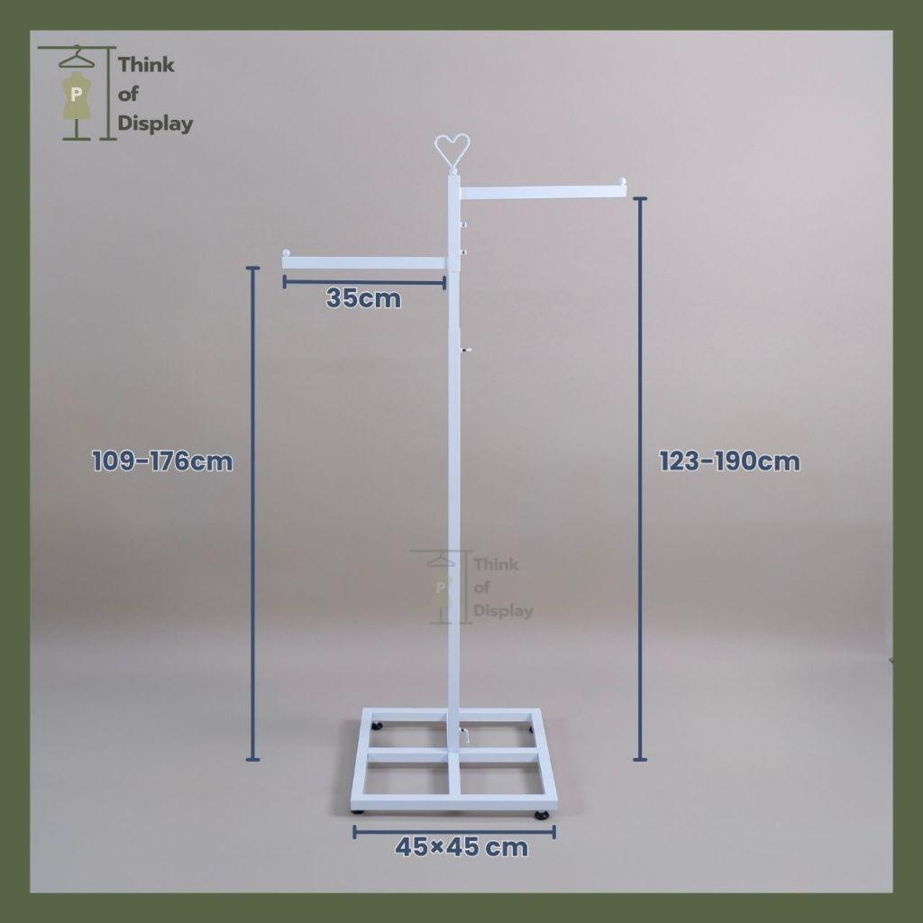 ราววินเทจ แขวนเสื้อ ทรงตัว T ลายหัวใจ 2ระดับ สีขาว/ดำ - thumbnail 2