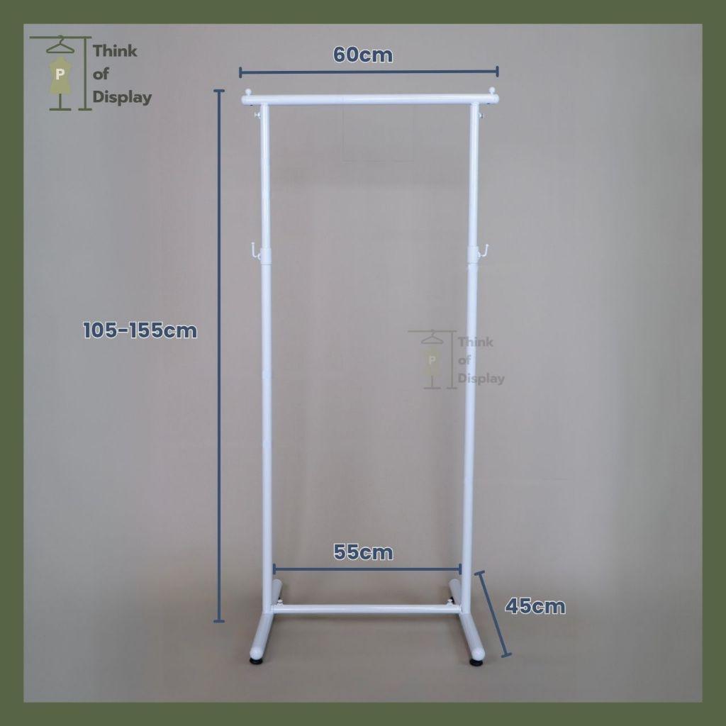 ราวแขวนเสื้อ ราวโชว์เสื้อ รุ่นราวหัวลูกปืน ยาว 60cm./100cm./120cm. - thumbnail 5