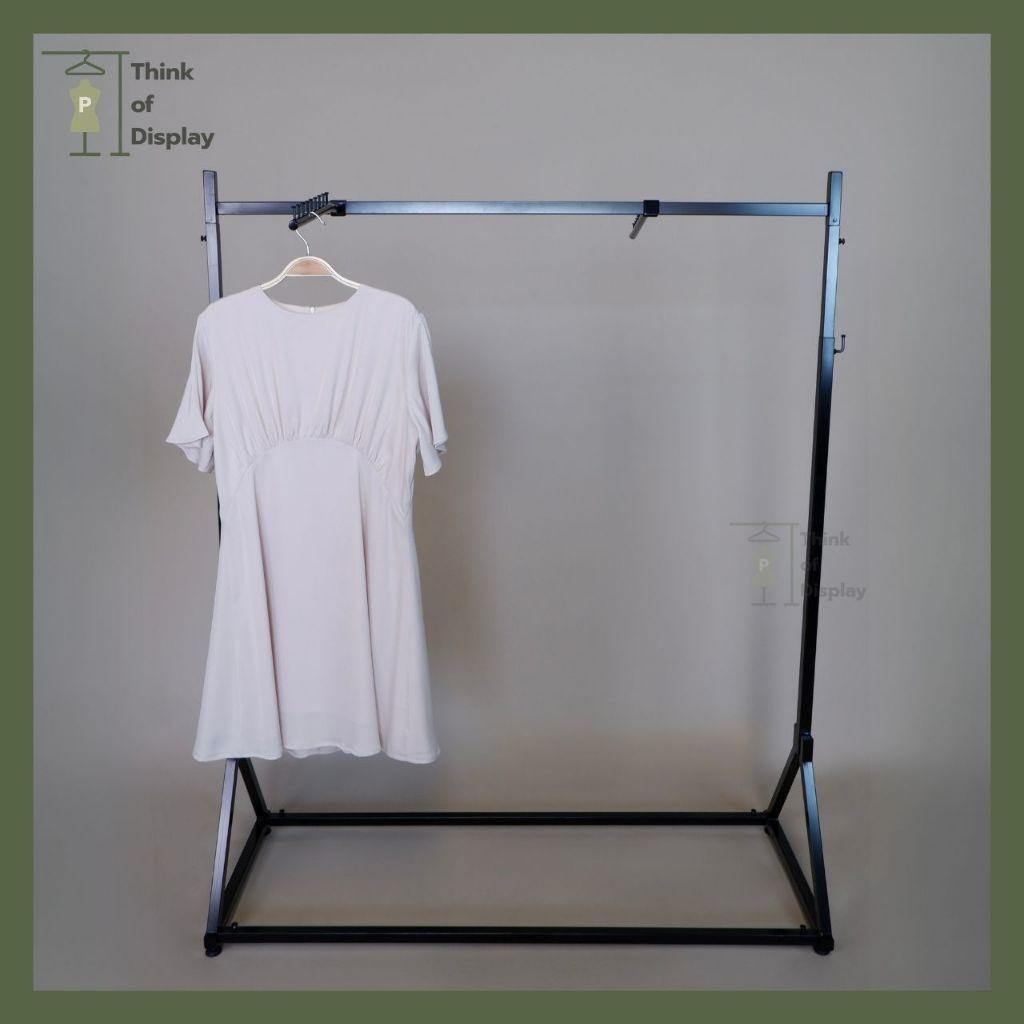 ราวแขวนเสื้อผ้า ราวเดี่ยวขาสามเหลี่ยม สีขาว สีดำ และสีทอง(ไม่รวมแขนเกี่ยว) - thumbnail 5