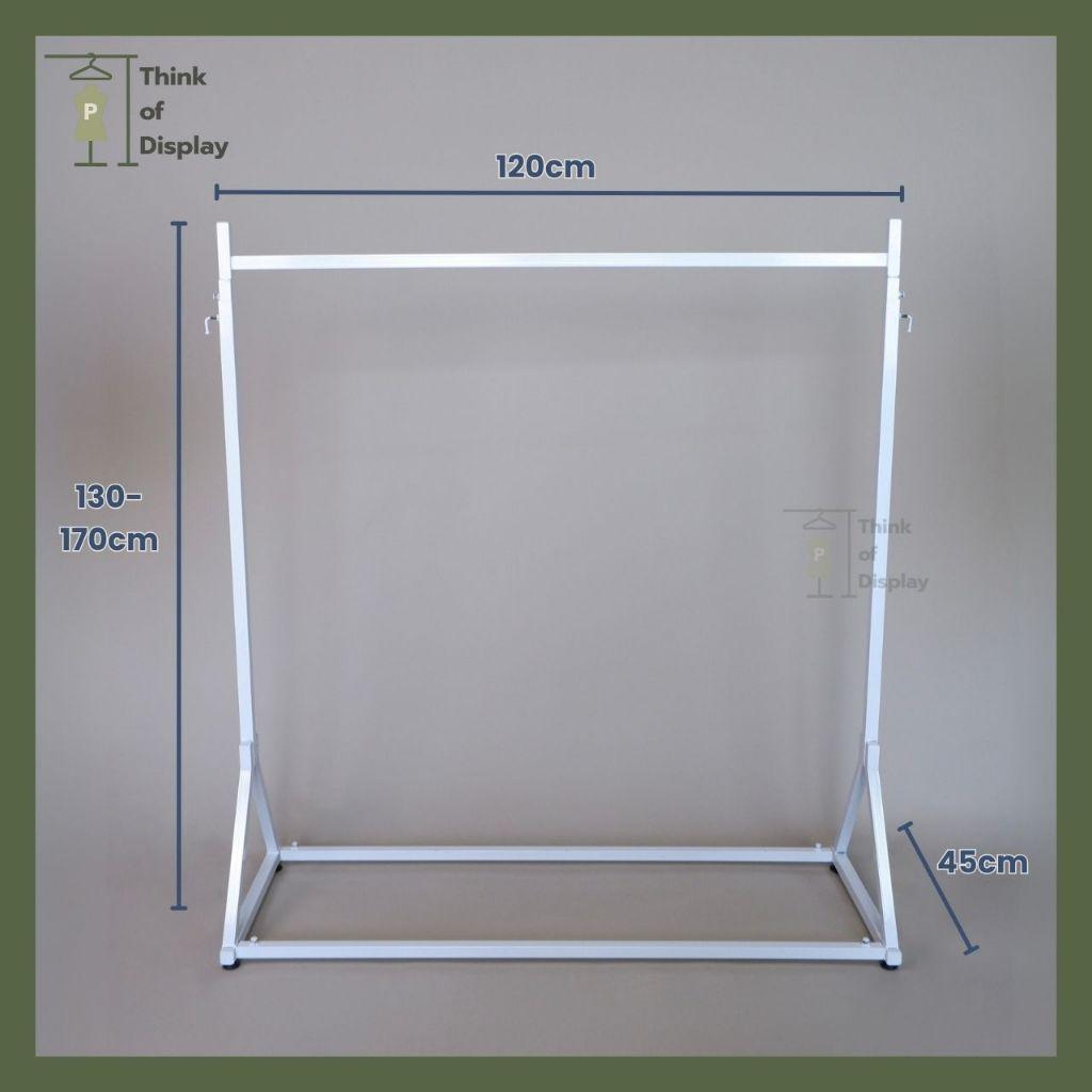 ราวแขวนเสื้อผ้า ราวเดี่ยวขาสามเหลี่ยม สีขาว สีดำ และสีทอง(ไม่รวมแขนเกี่ยว) - thumbnail 2