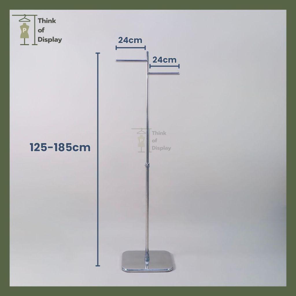 ราวสแตนเลสเสาเดี่ยว มี 4 รูปแบบ ราวสแตนเลสเงินเงา - thumbnail 2