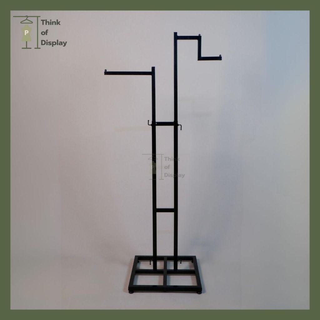 ราวโชว์เสื้อ 2 แขนเสาคู่  สีขาว สีดำ - thumbnail 2