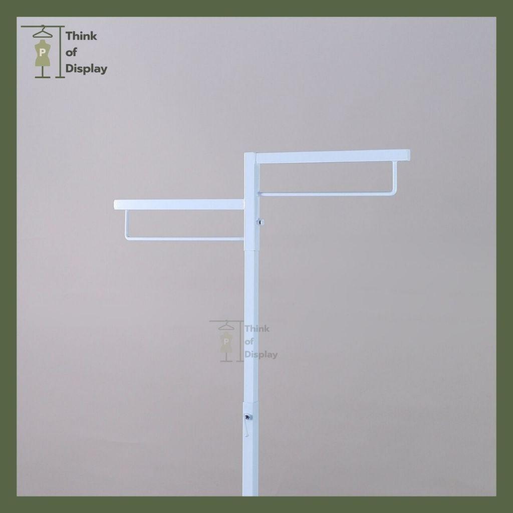 ราวแขวนเสื้อผ้า ราววินเทจ ราว2แขนลวดล่าง สีขาว/สีดำ - thumbnail 5