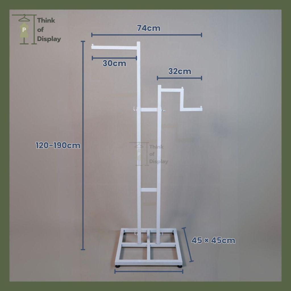 ราวโชว์เสื้อ 2 แขนเสาคู่  สีขาว สีดำ - thumbnail 3