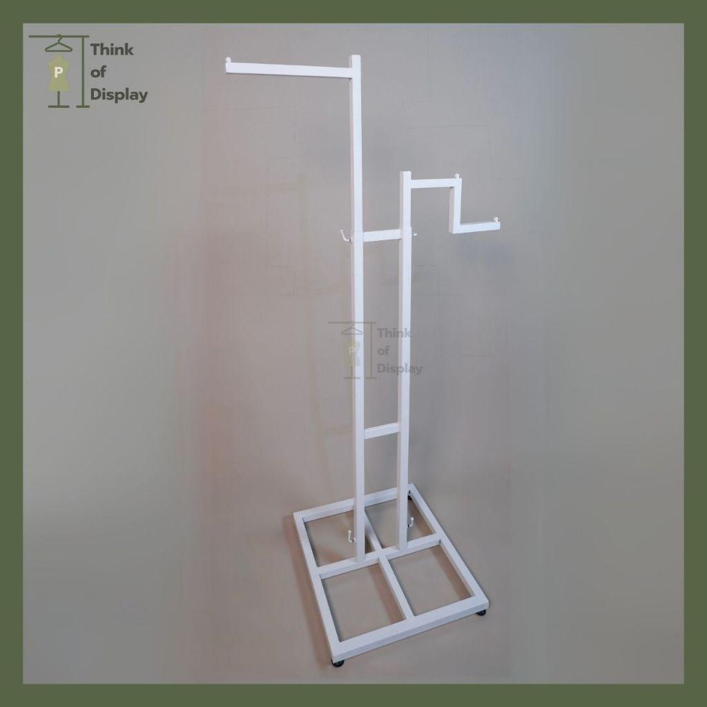 ราวโชว์เสื้อ 2 แขนเสาคู่  สีขาว สีดำ - thumbnail 4