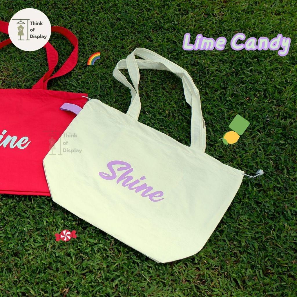 ถุงผ้า ถุงช้อปปิ้ง กระเป๋าลายShine ถุงน่ารักพกพาง่าย กระเป๋าผ้าพับเก็บได้ - thumbnail 6