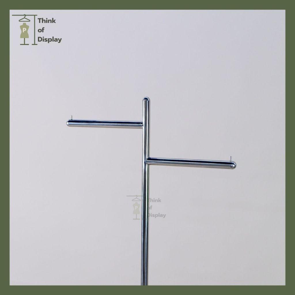 ราวสแตนเลสเสาเดี่ยว มี 4 รูปแบบ ราวสแตนเลสเงินเงา - thumbnail 3