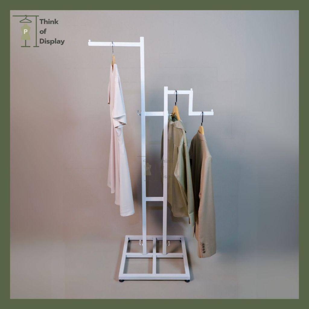 ราวโชว์เสื้อ 2 แขนเสาคู่  สีขาว สีดำ - thumbnail 5