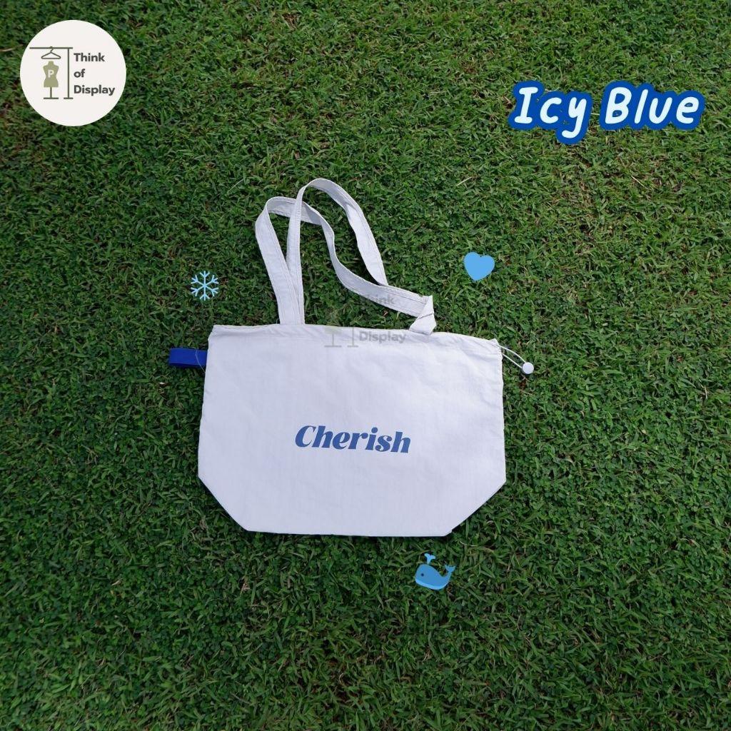 ถุงผ้า ถุงช้อปปิ้ง กระเป๋าลายCherish ถุงน่ารักพกพาง่าย กระเป๋าผ้าพับเก็บได้ - thumbnail 5