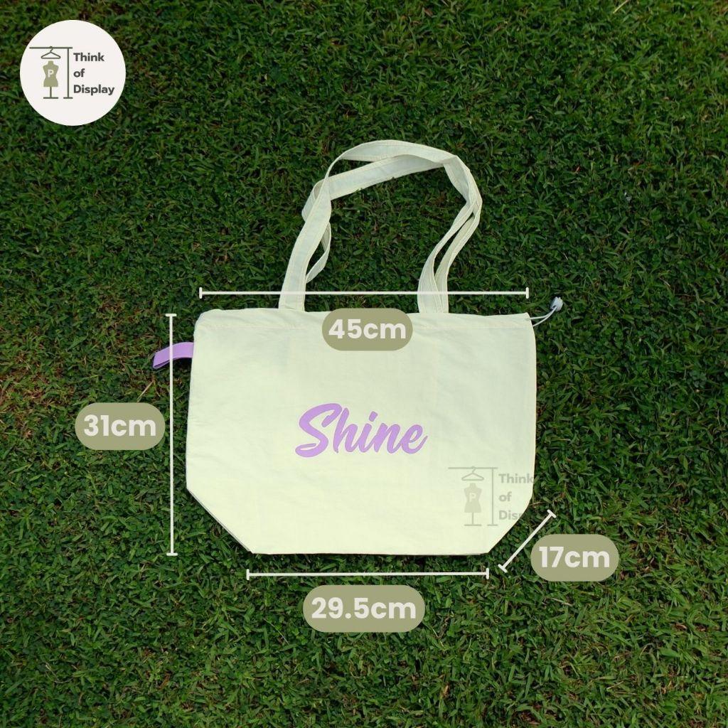 ถุงผ้า ถุงช้อปปิ้ง กระเป๋าลายShine ถุงน่ารักพกพาง่าย กระเป๋าผ้าพับเก็บได้ - thumbnail 3
