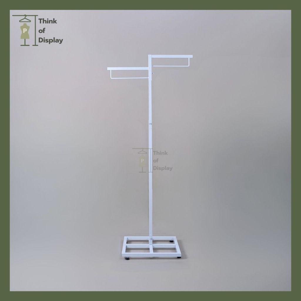 ราวแขวนเสื้อผ้า ราววินเทจ ราว2แขนลวดล่าง สีขาว/สีดำ - thumbnail 4