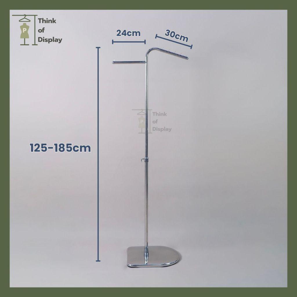 ราวสแตนเลสเสาเดี่ยว มี 4 รูปแบบ ราวสแตนเลสเงินเงา - thumbnail 6