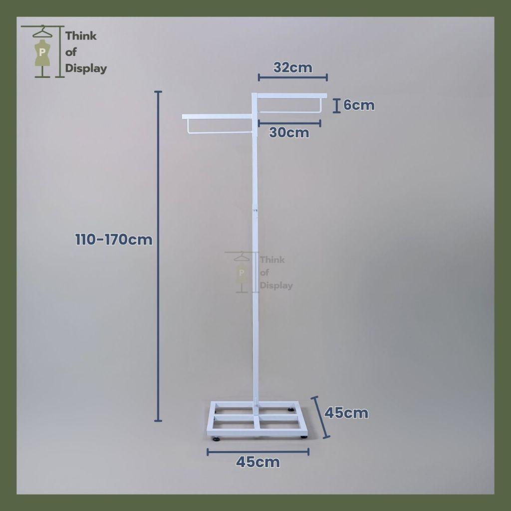 ราวแขวนเสื้อผ้า ราววินเทจ ราว2แขนลวดล่าง สีขาว/สีดำ - thumbnail 3